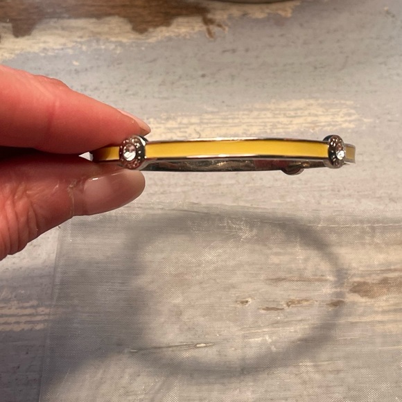 Coach Yellow Enamel and Crystal Bangle Bracelet EUC - Picture 6 of 8
